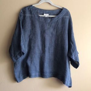 J JILL Pure Jill 100% Linen Oversized Top Size M